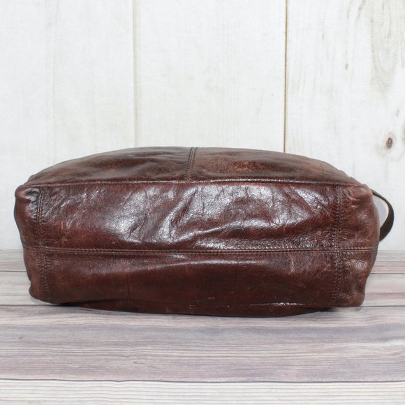 Ellington Brown Leather Double Handle Shoulder Tote Handbag Purse - Picture 10 of 12